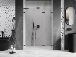 Mexen Lunar-F L Falttür für rechte Dusche 120 cm, transparent, Gun Metal - 836SL-120-050-95-00-P