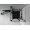 Mexen Rio Quadratische Duschkabine 90 x 90 cm, schwarze Streifen, schwarz + Flat Duschwanne, schwarz - 860-090-090-70-20-4070B