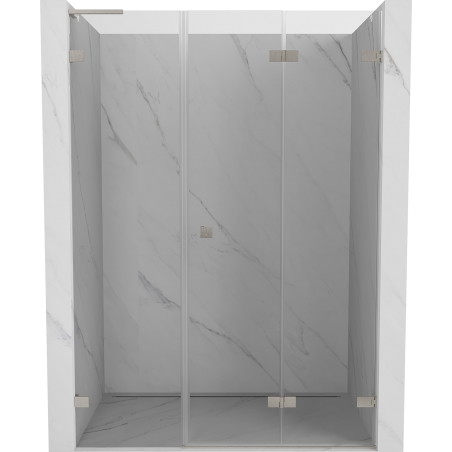 Mexen Lunar-F L Falttür für Dusche rechts 110 cm, transparent, gebürsteter Nickel - 836SL-110-050-97-00-P