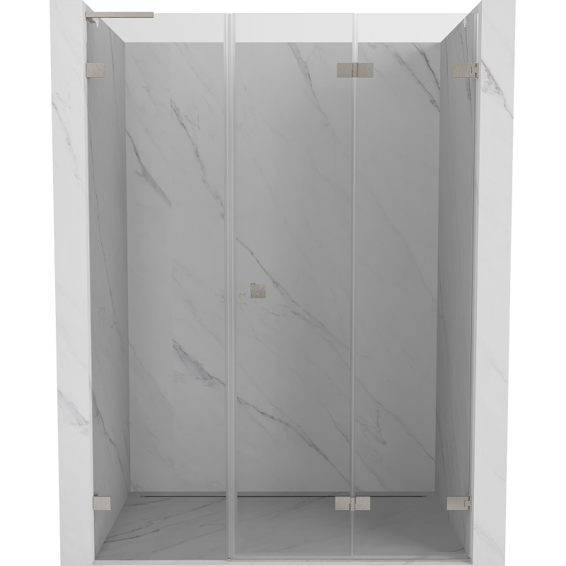Mexen Lunar-F L faltbare Duschkabinentür rechts 120 cm, transparent, gebürsteter Nickel - 836SL-120-050-97-00-P