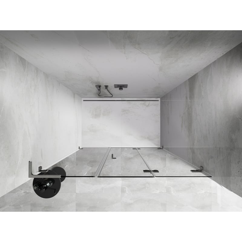 Mexen Lunar-F L Falttür für Dusche rechte Seite 130 cm, transparent, gebürsteter Nickel - 836SL-130-050-97-00-P
