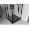 Mexen Rio quadratische Duschkabine 90 x 90 cm, matt, schwarz + Flat Duschwanne, schwarz - 860-090-090-70-30-4070B