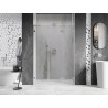 Mexen Lunar-F L rechte faltbare Duschabtrennung 145 cm, transparent, gebürstetes Nickel - 836SL-145-050-97-00-P