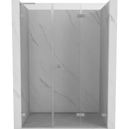 Mexen Lunar-F L Faltbare Duschwand rechts 150 cm, transparent, gebürsteter Nickel - 836SL-150-050-97-00-P