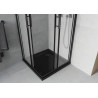 Mexen Rio quadratische Duschkabine 90 x 90 cm, matt, schwarz + Duschwanne Flat, schwarz - 860-090-090-70-30-4070B