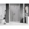Mexen Lunar-F L Faltbare Duschwand rechts 150 cm, transparent, gebürsteter Nickel - 836SL-150-050-97-00-P