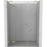 Mexen Lunar Duschschwenktür links 145 cm, transparent, gold gebürstet - 834S-145-050-55-00-L