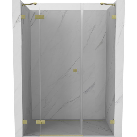 Mexen Lunar Duschdrehtür links 160 cm, transparent, gebürstetes Gold - 834S-160-050-55-00-L