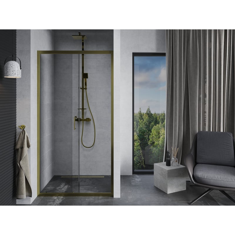 Mexen Apia Schiebetür für Dusche 95 cm, transparent, gold - 845-095-000-50-00