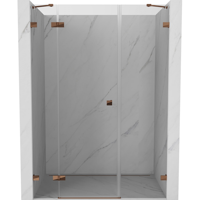 Mexen Lunar Duschflügeltür links 145 cm, transparent, Roségold - 834S-145-050-60-00-L
