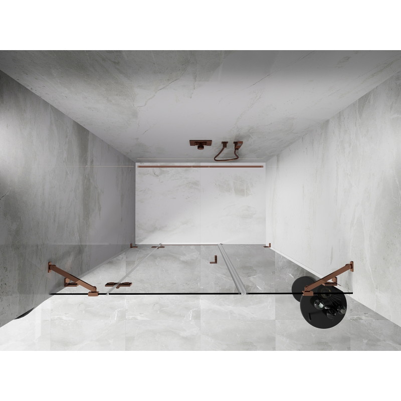 Mexen Lunar Duschdrehtür links 150 cm, transparent, Roségold - 834S-150-050-60-00-L