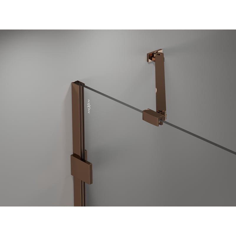 Mexen Lunar Duschdrehtür links 155 cm, transparent, Roségold - 834S-155-050-60-00-L