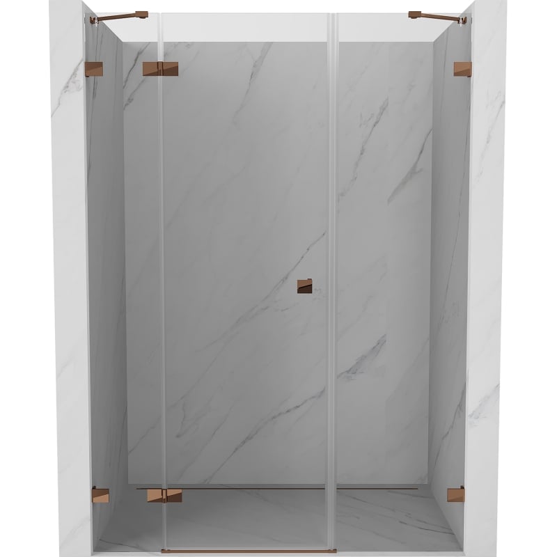 Mexen Lunar Duschdrehtür links 160 cm, transparent, Roségold - 834S-160-050-60-00-L