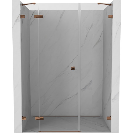 Mexen Lunar Duschdrehtür links 160 cm, transparent, Roségold - 834S-160-050-60-00-L