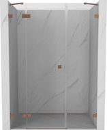 Mexen Lunar Duschdrehtür links 120 cm, transparent, gebürstetes Kupfer - 834S-120-050-65-00-L