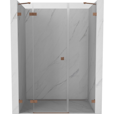 Mexen Lunar Duschpendeltür links 135 cm, transparent, gebürstetes Kupfer - 834S-135-050-65-00-L