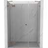 Mexen Lunar Duschdrehtür links 145 cm, transparent, gebürstetes Kupfer - 834S-145-050-65-00-L
