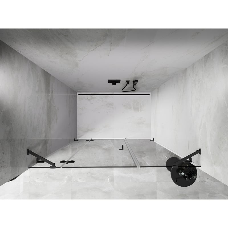 Mexen Lunar Duschdrehtür links 125 cm, transparent, gebürstet gun gray - 834S-125-050-66-00-L