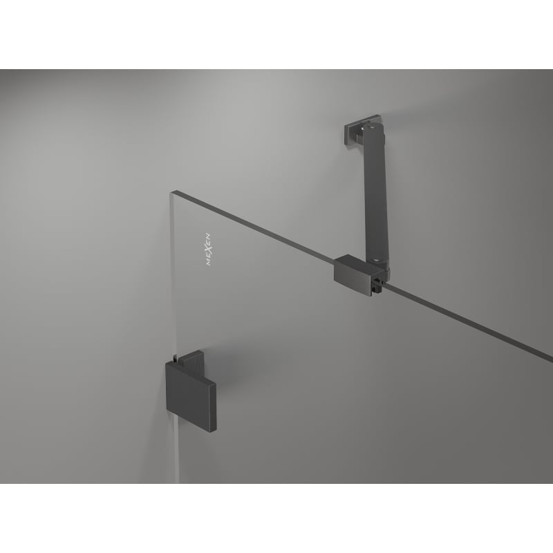 Mexen Lunar Duschdrehtür links 125 cm, transparent, gebürstet gun gray - 834S-125-050-66-00-L