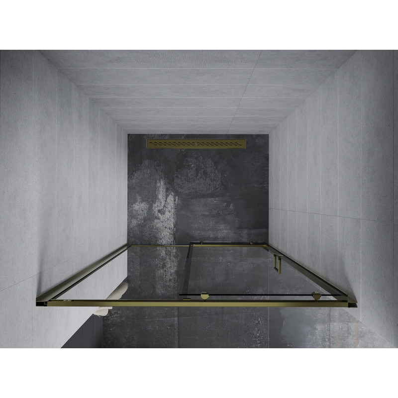 Mexen Apia Schiebetür Dusche 110 cm, transparent, gold - 845-110-000-50-00
