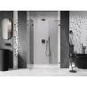 Mexen Lunar linke Pendeltür für die Dusche, 140 cm, transparent, gebürstetes Gun Gray - 834S-140-050-66-00-L