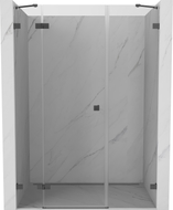 Mexen Lunar Duschschwenktür links 155 cm, transparent, gebürstet gun gray - 834S-155-050-66-00-L