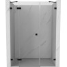 Mexen Lunar Duschpendeltür links 150 cm, transparent, schwarz - 834S-150-050-70-00-L