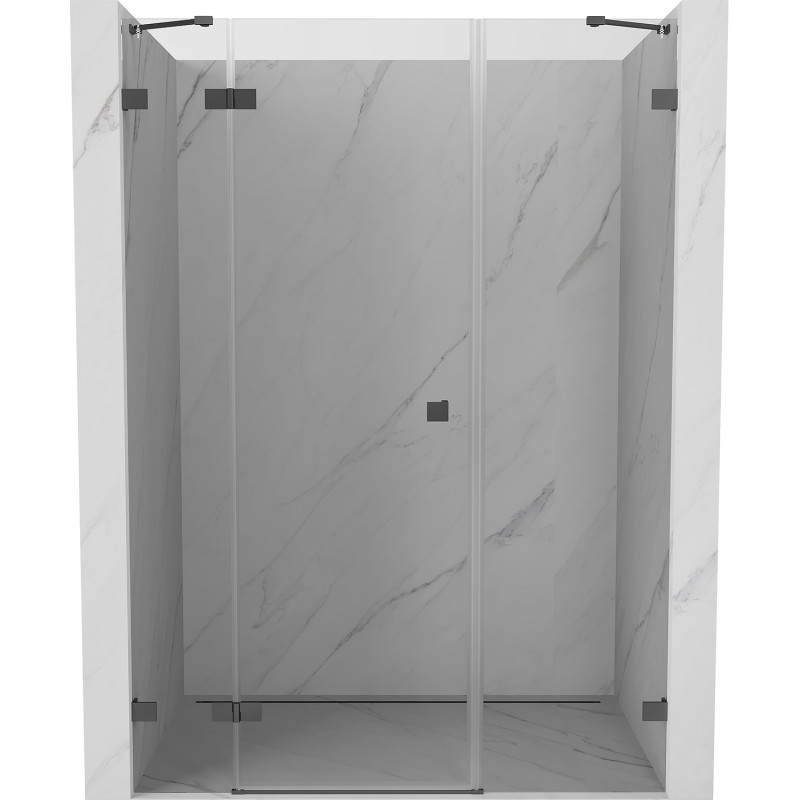 Mexen Lunar Duschpendeltür links 125 cm, transparent, Gun Metal - 834S-125-050-95-00-L