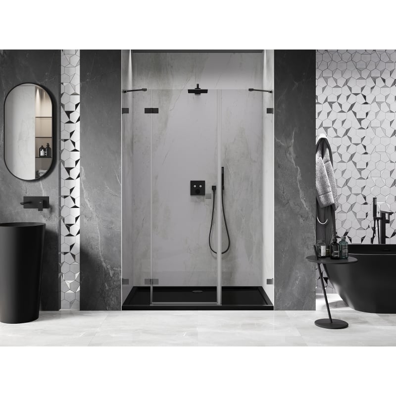 Mexen Lunar Duschdrehtür linksseitig 130 cm, transparent, Gunmetal - 834S-130-050-95-00-L
