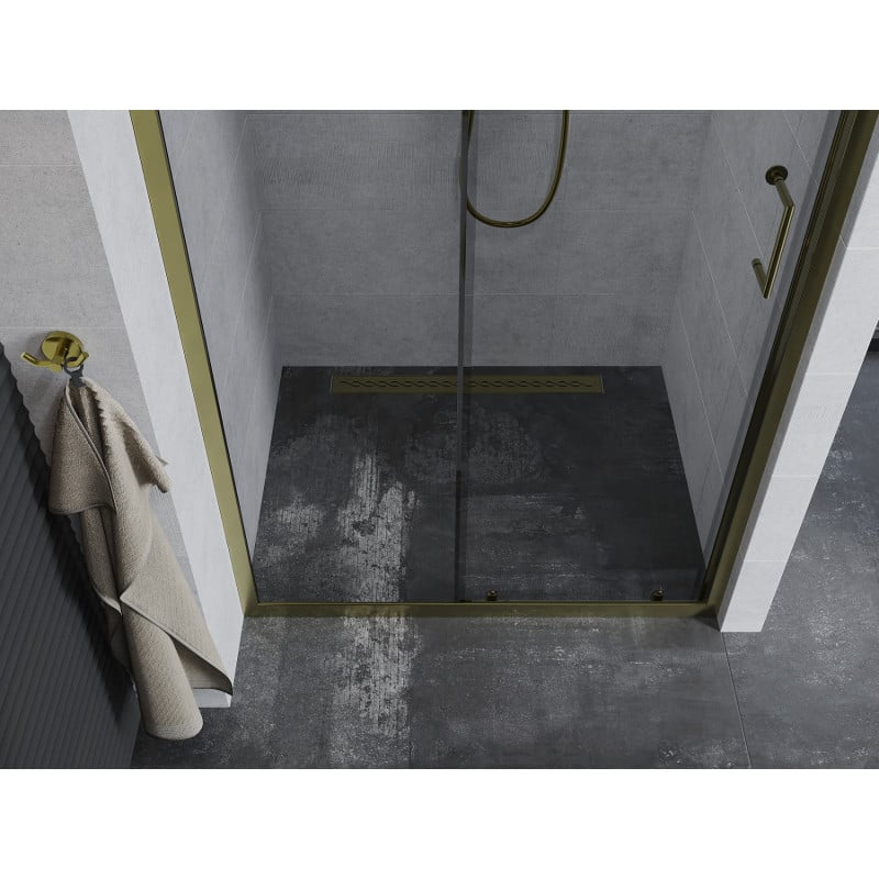 Mexen Apia Duschschiebetür 145 cm, transparent, gold - 845-145-000-50-00