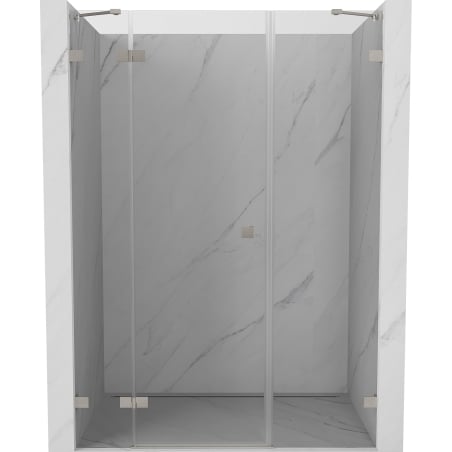 Mexen Lunar Duschpendeltür links 130 cm, transparent, gebürstetes Nickel - 834S-130-050-97-00-L