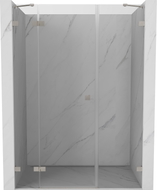 Mexen Lunar Duschpendeltür links 130 cm, transparent, gebürstetes Nickel - 834S-130-050-97-00-L
