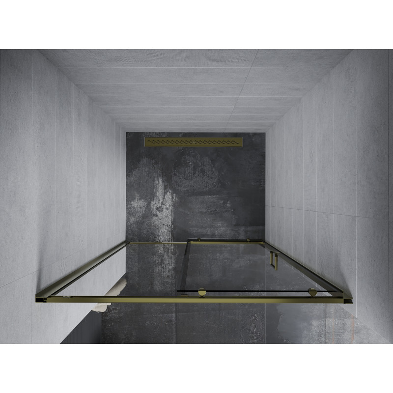 Mexen Apia Schiebetür-Duschkabine 150 cm, transparent, gold - 845-150-000-50-00