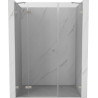 Mexen Lunar Duschtür schwenkbar links 150 cm, transparent, gebürsteter Nickel - 834S-150-050-97-00-L