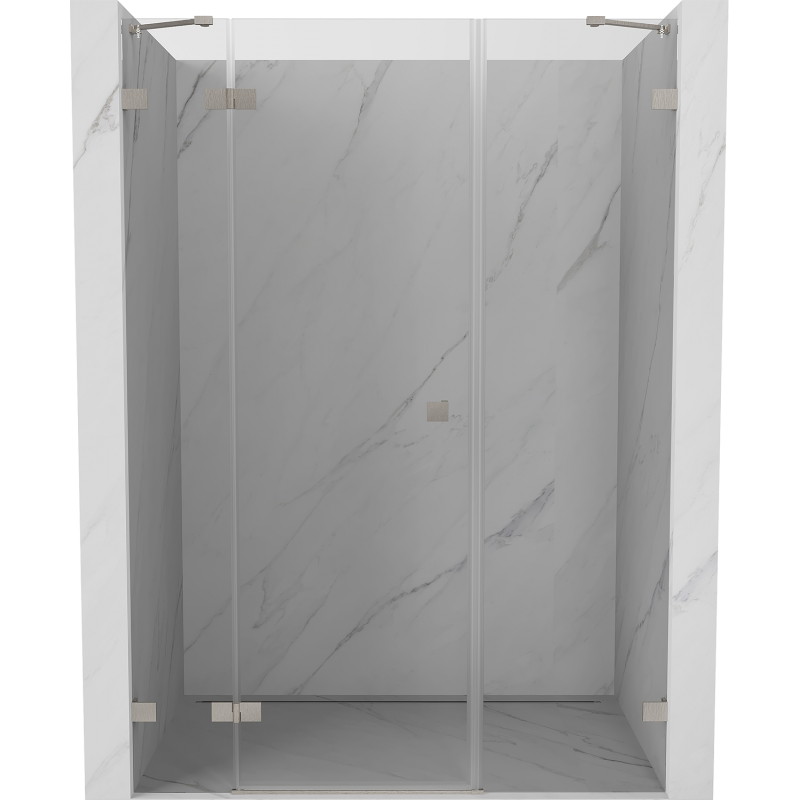 Mexen Lunar Duschdrehtür links 155 cm, transparent, gebürstetes Nickel - 834S-155-050-97-00-L