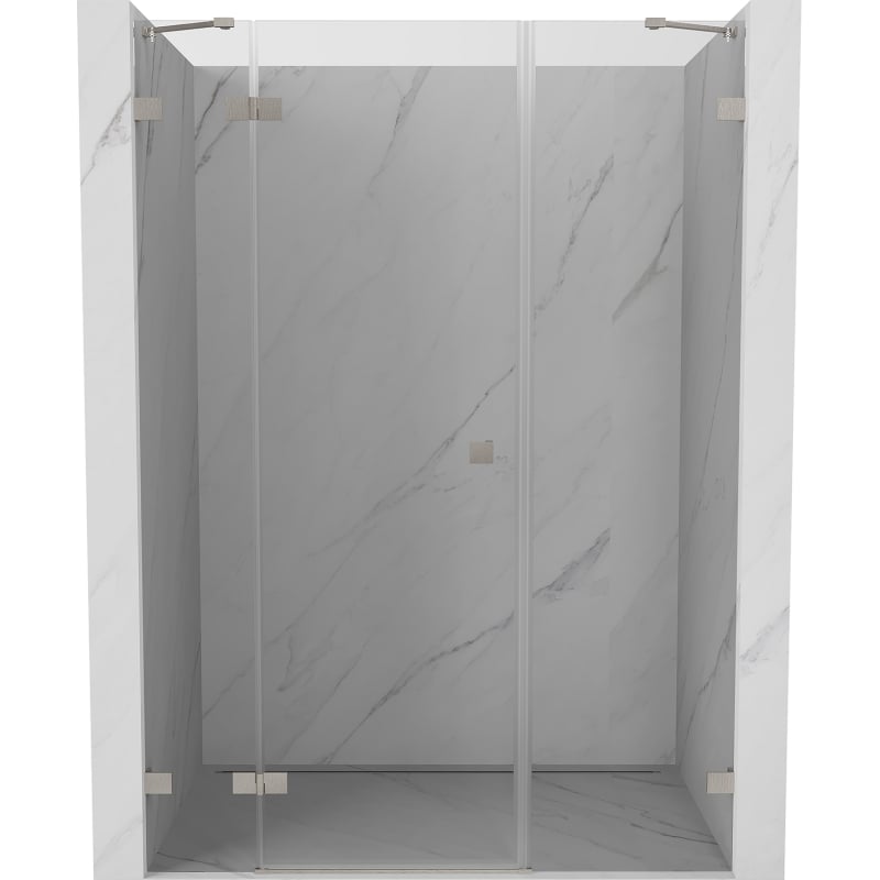 Mexen Lunar Duschflügeltür links 160 cm, transparent, gebürsteter Nickel - 834S-160-050-97-00-L