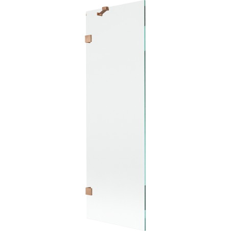 Mexen Lunar Badewannenabtrennung 1-flügelig 60 x 150 cm, transparent, gebürstetes Kupfer - 897-060-000-65-00