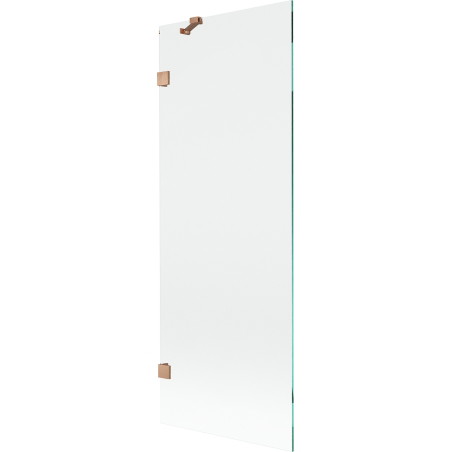 Mexen Lunar Badewannenwand 1-flügelig 70 x 150 cm, transparent, gebürstetes Kupfer - 897-070-000-65-00
