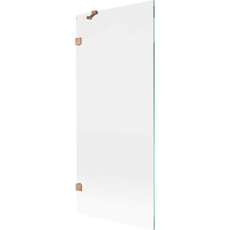 Mexen Lunar Badewannenabtrennung 1-flügelig 80 x 150 cm, transparent, gebürstetes Kupfer - 897-080-000-65-00