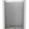 Mexen Lunar L Duschdrehtür links 140 cm, transparent, gebürstetes Gold - 834SL-140-050-55-00-L