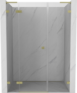 Mexen Lunar L Duschdrehtür links 140 cm, transparent, gebürstetes Gold - 834SL-140-050-55-00-L