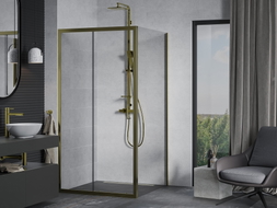Mexen Apia Schiebeduschkabine 90 x 90 cm, transparent, gold - 840-090-090-50-00