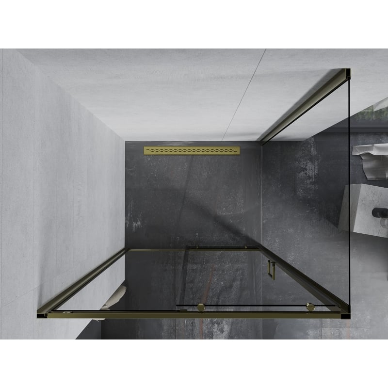 Mexen Apia Schiebeduschkabine 90 x 100 cm, transparent, gold - 840-090-100-50-00