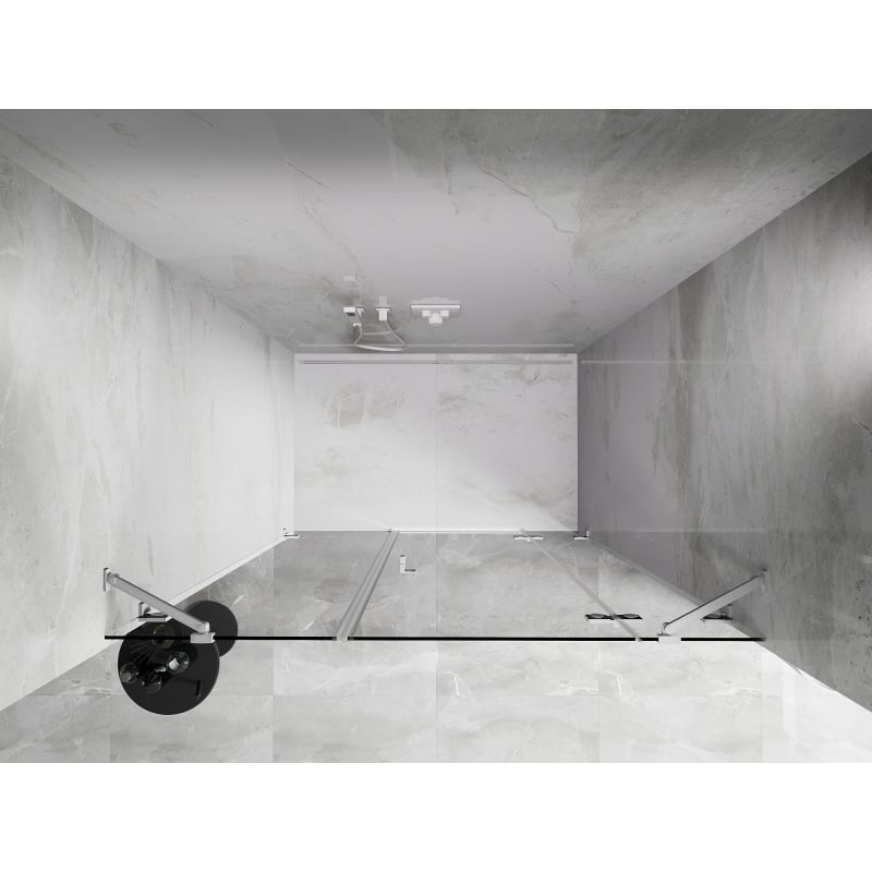 Mexen Lunar Duschpendeltür rechts 120 cm, transparent, weiß - 834S-120-050-20-00-P