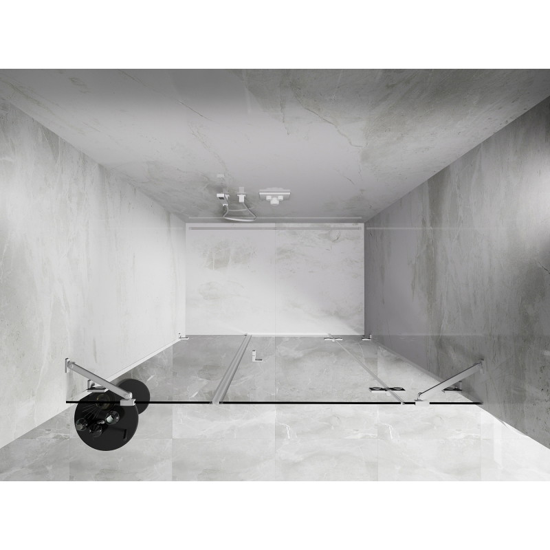 Mexen Lunar Duschpendeltür rechts 140 cm, transparent, weiß - 834S-140-050-20-00-P