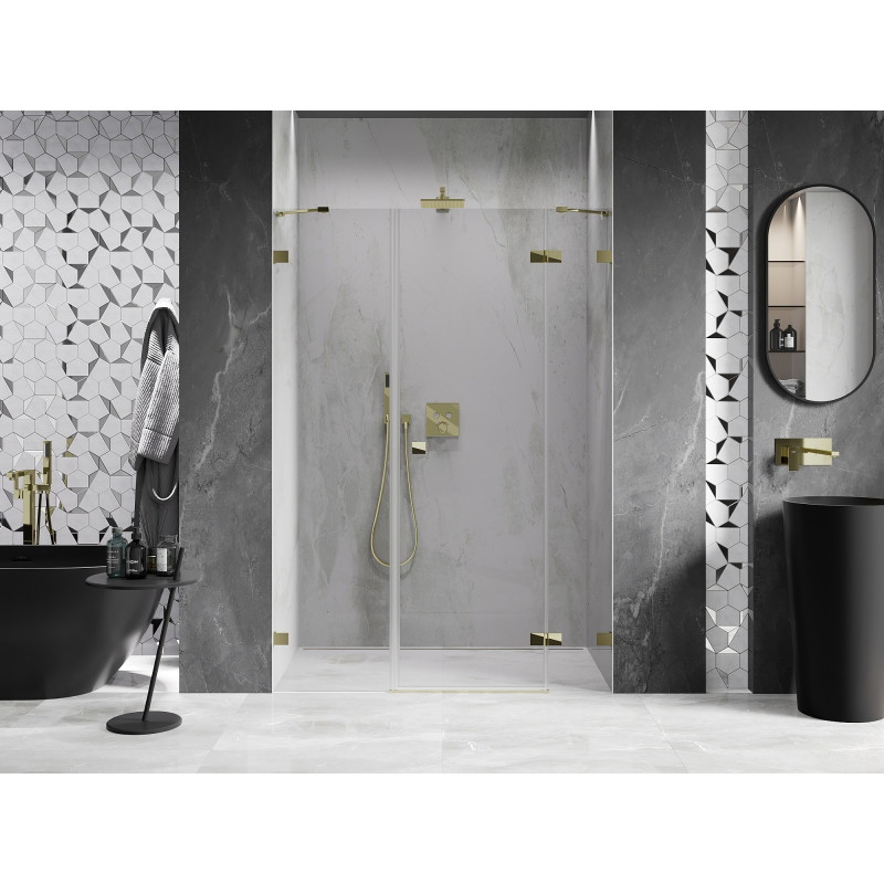 Mexen Lunar Duschdrehtür rechts 120 cm, transparent, gold - 834S-120-050-50-00-P