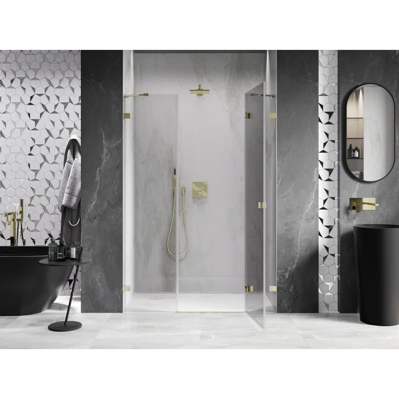 Mexen Lunar Duschdrehtür rechts 120 cm, transparent, gold - 834S-120-050-50-00-P