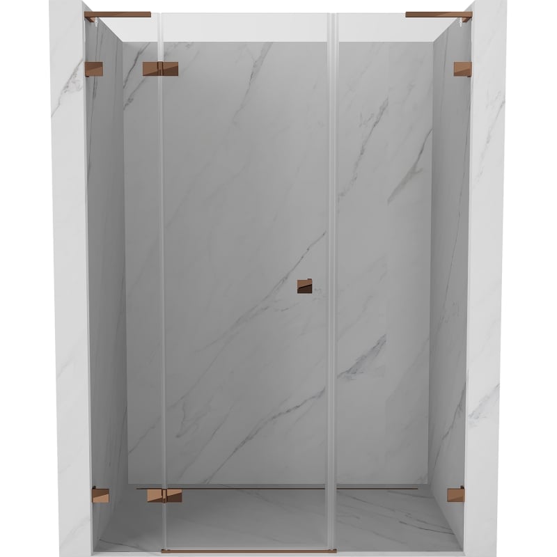 Mexen Lunar L Duschdrehtür links 130 cm, transparent, Roségold - 834SL-130-050-60-00-L
