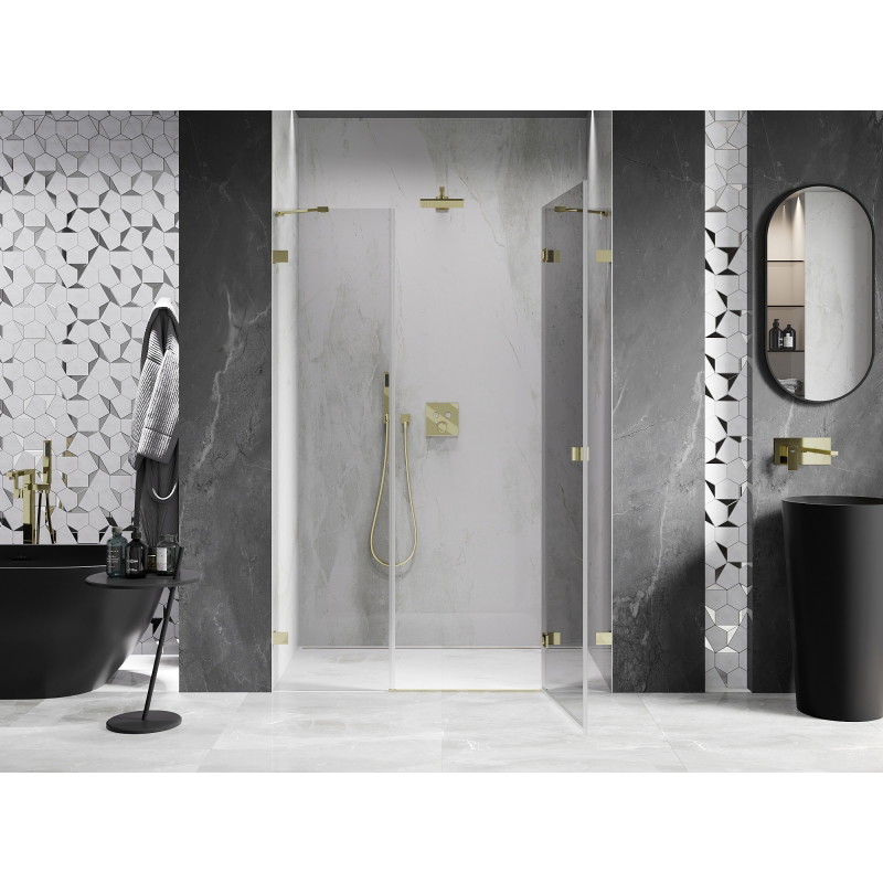 Mexen Lunar Duschdrehtür rechts 125 cm, transparent, gold - 834S-125-050-50-00-P
