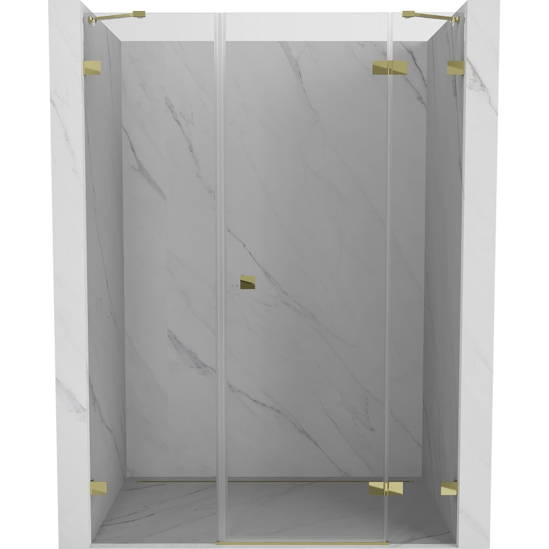 Mexen Lunar Dusch öffnende Tür rechts 130 cm, transparent, gold - 834S-130-050-50-00-P